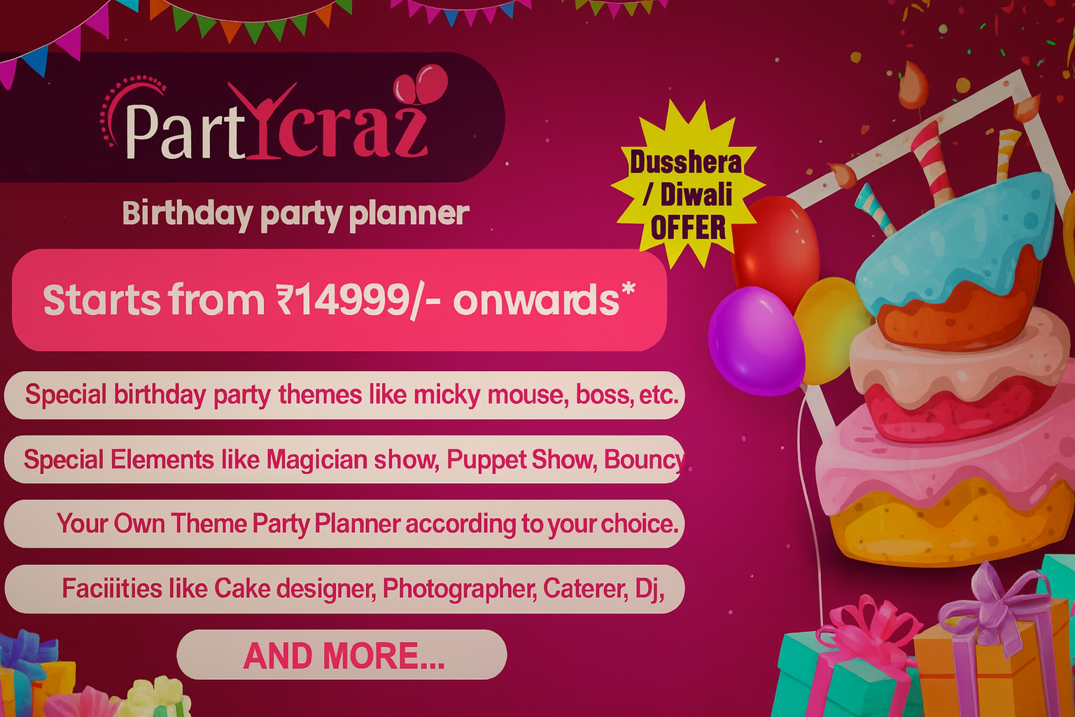 Celebrate Dussehra & Diwali with Exclusive PartyCraz Offers